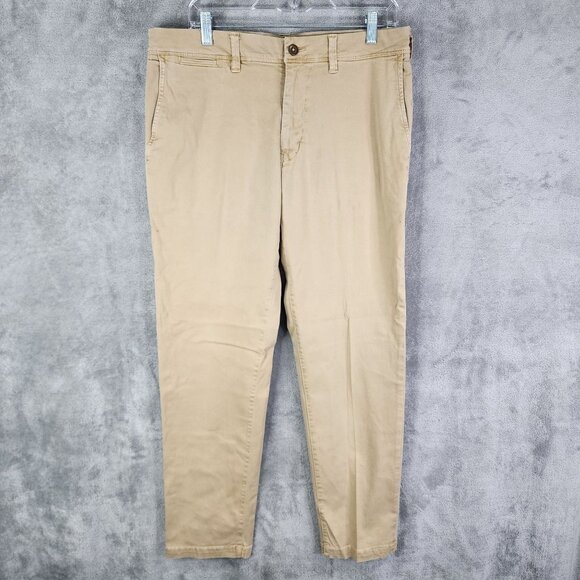 Mens Khaki American Eagle Outfitters Pants Extreme Flex Slim Straight Size 33x32 - Picture 2 of 12